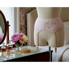 VINTAGE NEW 1960's Women's Light Pink Garter Belt w/Flowers Size L