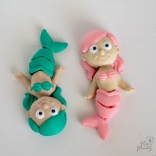 3D Printed Mermaid Figurines Articulated Fantasy Desk Decor Set