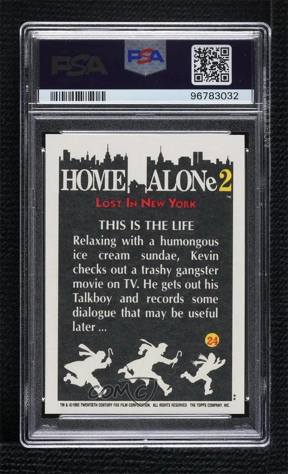 1992 Topps Home Alone 2 Lost in New York This is the Life #24 PSA 8 i4v - Image 2 of 3
