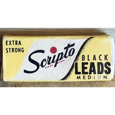 Vintage Box SCRIPTO Extra Strong Black Leads Standard Medium Wood Case Holder