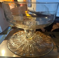 Clear Glass Round Pedestal Cake Stand w/ Lid, Starburst Pattern, Vintage