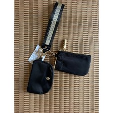 Lululemon dual pouch wristlet, black and gold,key coin pocket, brand new.