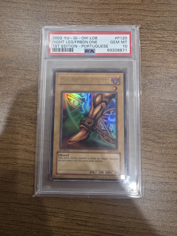 Yu-Gi-Oh! Right Leg of the Forbidden One LOB-P120 1st PT Foil PSA 10 2002