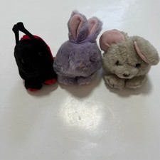 VTG Puffkins Lot of 3 Bumper Purple Bunny Dottie Ladybug Grey Murphy Mouse gUC