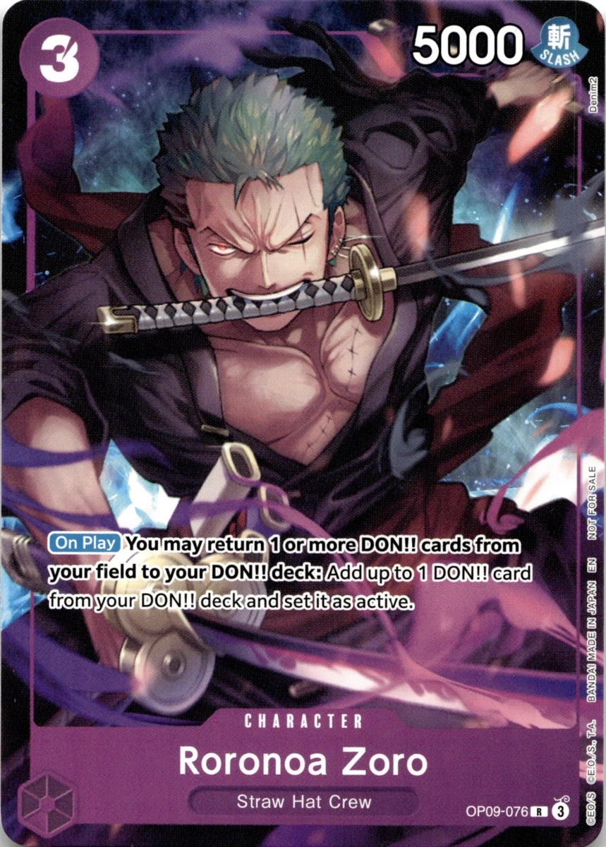 25+ Roronoa Zoro OP09-076 One Piece Promotion Cards for sale