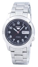 Seiko 5 Automatic Stainless Steel Black Dial 21 Jewels SNKK35J1 30M Mens Watch