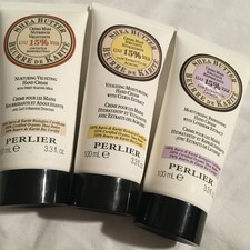 Set of 3 PERLIER Shea Butter Nurturing Hand Cream- Citrus-Almond Milk-Lavender