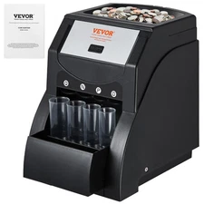 VEVOR USD Coin Sorter Coin Wrapper and Roller 230 Coins/min 4 Coin Tubes