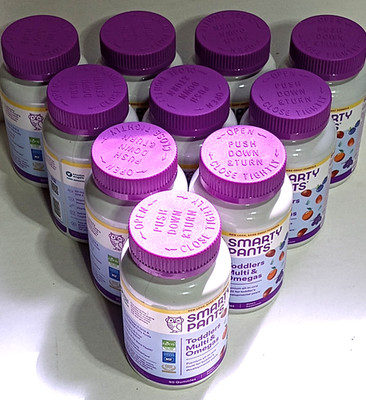 12 Smarty Pants Toddlers Multivitamin & Omega Gummies 90 Ct 2/26 - One Yr Supply