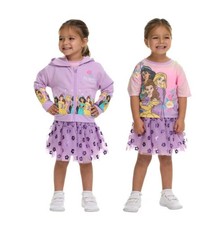 Princess Girls Boys Tutu Set Purple Multicolor 3-PC Hoodie T-Shirt Skirt Ballet