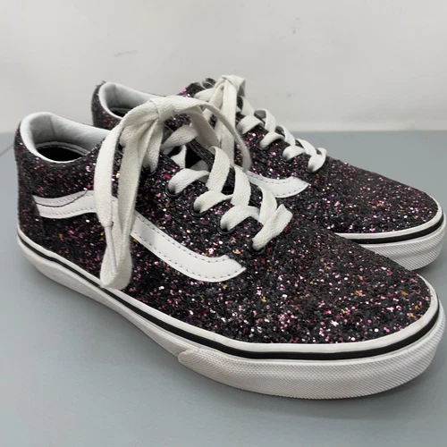 Scarpe sneakers Vans Oldool School steller glittere colo rosa nereini bam