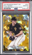 2023 BOWMAN DRAFT SAPPHIRE ED SAPPHIRE SELECTIONS GOLD PAUL SKENES 41/50 PSA 10