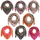 Ladies triangle scarf knitted scarf love is love scarf heart leopard print winter scarf