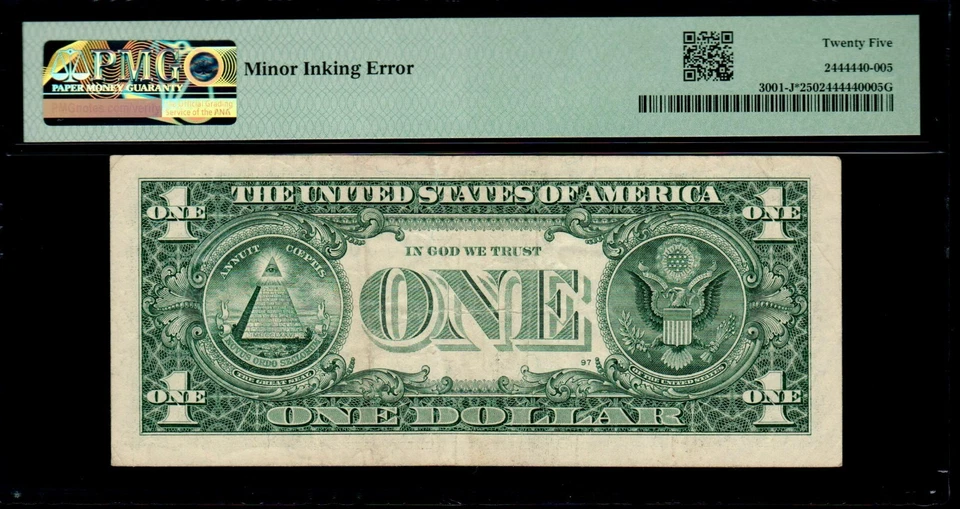 2013 $1 KANSAS CITY STAR NOTE MINOR INK ERROR PMG 25 Fr 3001-J* Key Star Error! - Image 2 of 4