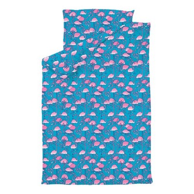 Lousy Livin Bedlinen Greater Flamingos Scuba Blue Bettwäsche Bio-Baumwolle Neu