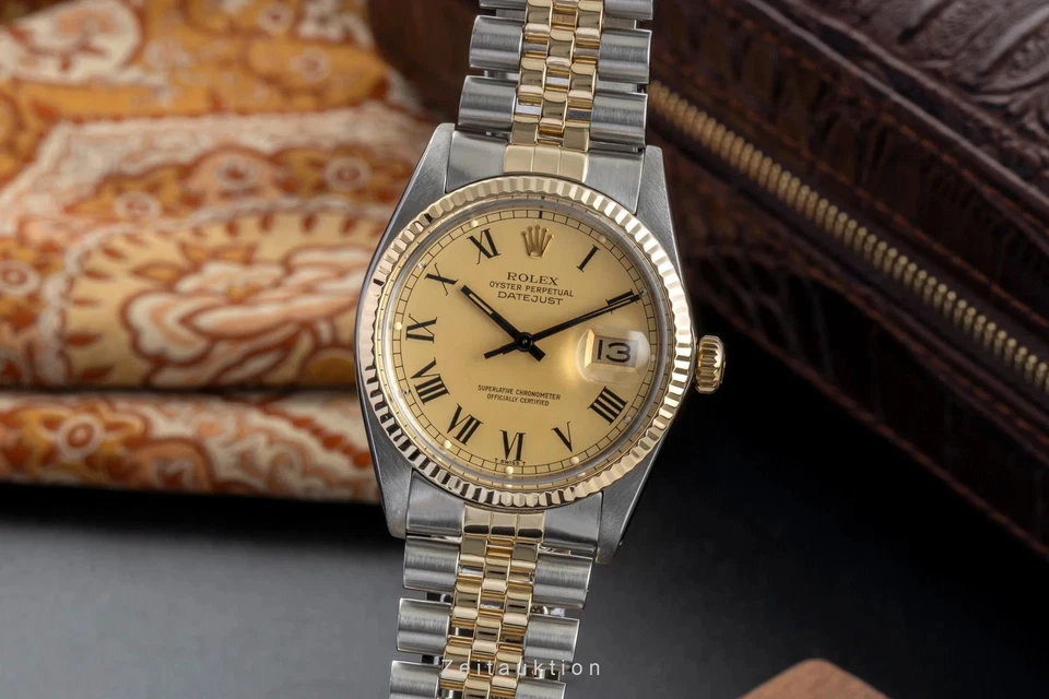 Rolex Datejust 36 Buckley Dial Oyster Perpetual acier or automatique réf. 16013 - Photo 2/4