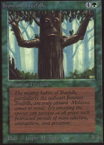 1 x Ironroot Treefolk - Alpha - Moderate Play - MTG