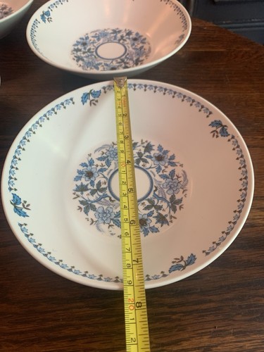 Vintage 6 Noritake Progression China Blue Moon 9022 Floral 7,5" Coupe Suppenschüssel - Bild 8 von 19