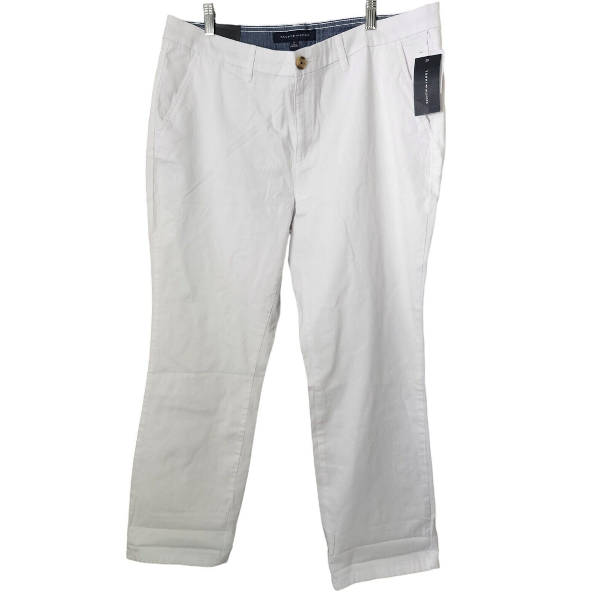 Tommy Hilfiger Size 16 Women's White Stretch Slim Cotton Chino