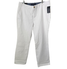 Tommy Hilfiger Size 16 Women's White Stretch Slim Cotton Chino Pants