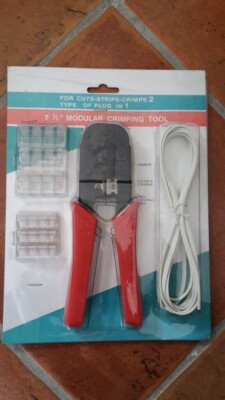 Hanlong, Crimpzange-Set, GW-568, Mod 6 + 8 Pol., massive Ausführung, unbenutzt
