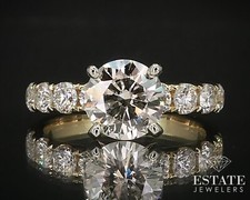 14k Yellow Gold Round Natural 2.09ctw Diamond Engagement Ring 3.5g i16154