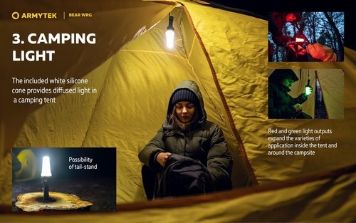 Lampe torche Armytek Bear WRG 1500 Lumens Lumière rouge et verte - rechargeable - Imagen 9 de 24