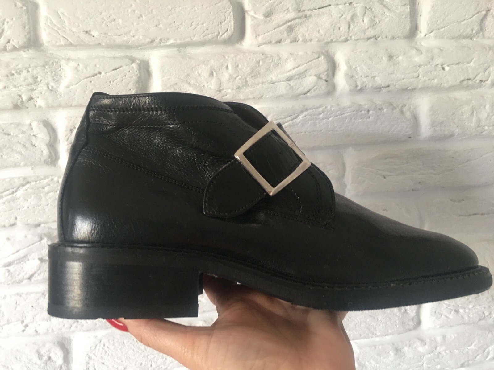 PiPer Italian Black Leather Chelsea Boots Men's Size EU 43 Stylish & Comfortable-image