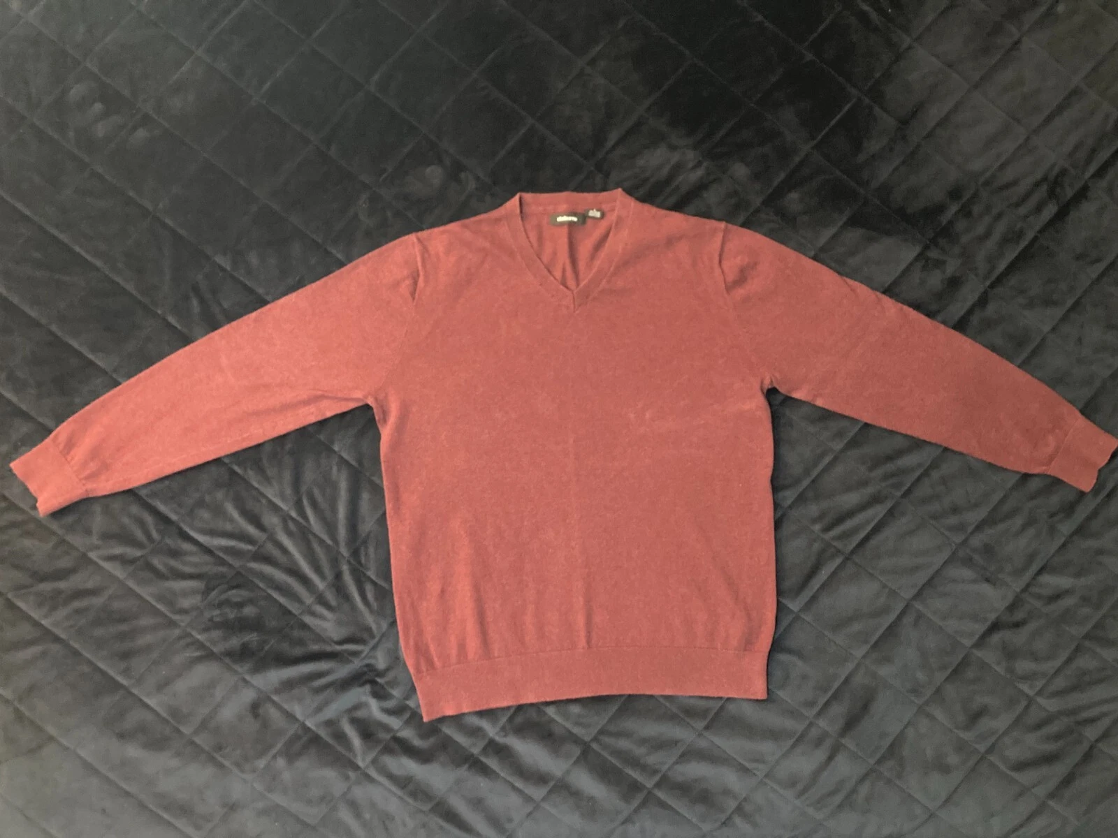 Men's Claiborne V-Neck Sweater Cotton Cashmere Size Large