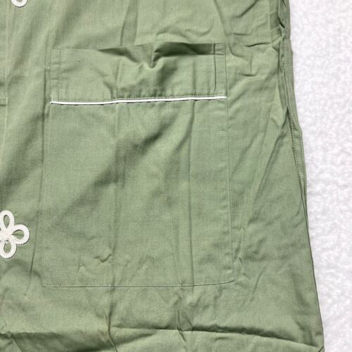 1960s Vintage Sleep Coat Men Medium Pima Cotton Belted Green USA Excello Robe - Picture 5 of 9