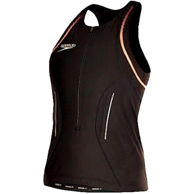 Speedo tank top. Tri Compression E16 Singlet Ex Small UK 4-6. Black/Orange. New