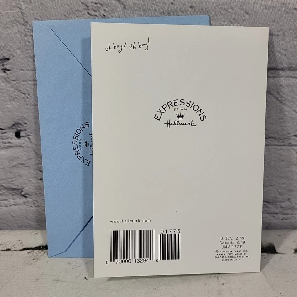 Tarjeta de felicitación Hallmark Expressions bebé niño llegada ducha antropomórfica Foto 4 de 4