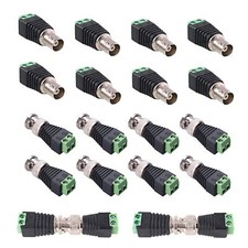 BNC to Cat5e Adapter Male Connectors and Solderless Female Video Balun Connec...