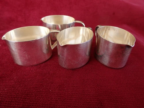 REDUCED - 4 x Vintage tiny WMF milk or cream jugs 0.02L size. with pouring lip.