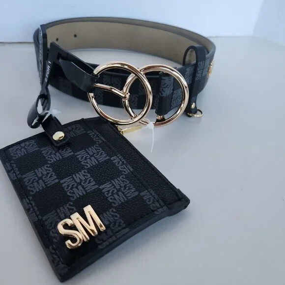 Steve Madden Black Belt and Card Holder Set - New with Tags  display picture 3