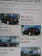 AC Schnitzer Felgen typ3 E36 Z3 E39,E38 Prospektblatt brochure catalogue