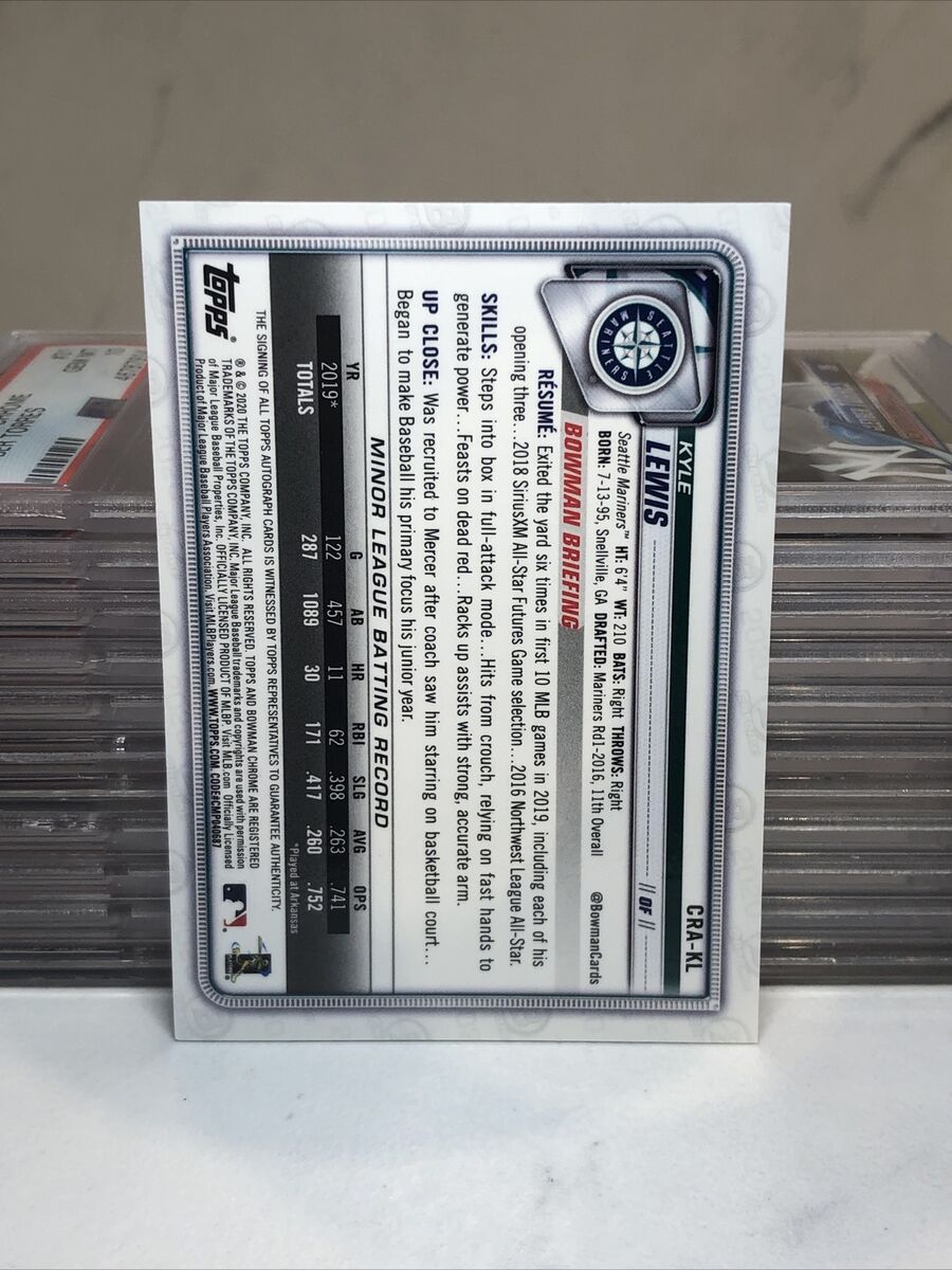 2020 Bowman Chrome Kyle Lewis #CRA-KL Rookie Auto🔥 | eBay 2020 Bowman Chrome Kyle Lewis #CRA-KL Rookie Auto🔥 | eBay