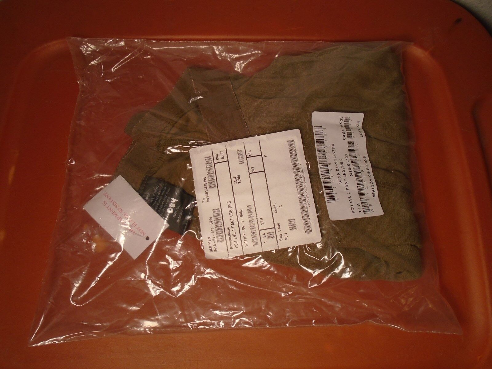 USGI US Military PCU Level 1 Coyote Brown Drawers Long Underwear Large New 131-A