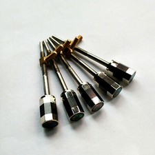 5x 4/4 Violin Bow Button Nickel Silver Black Ebony Divided Screw Eyelet New