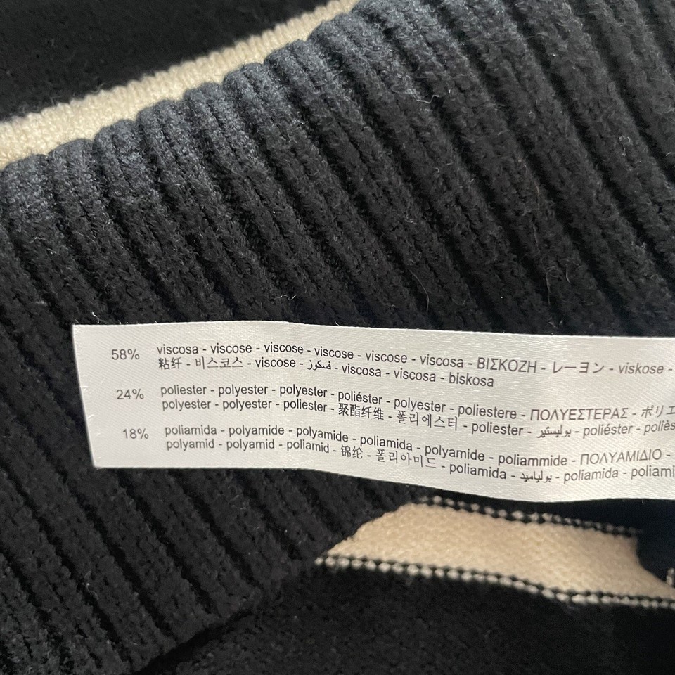 ZARA STRIPED SWEATER WITH ZIP BLACK / WHITE SIZE SMALL 3519/125 eBay