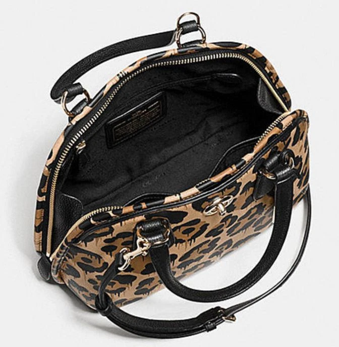 Borsa a tracolla Coach Baseman Ocelot Mini Prince Street nuova con etichette Wild Beast Leopard F37101