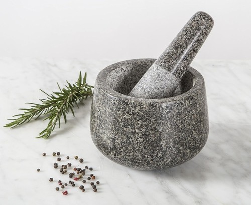 Traditional Granite Mortar & Pestle| Crush and Grind Herbs Spices Nuts and Seeds - Picture 3 of 3
