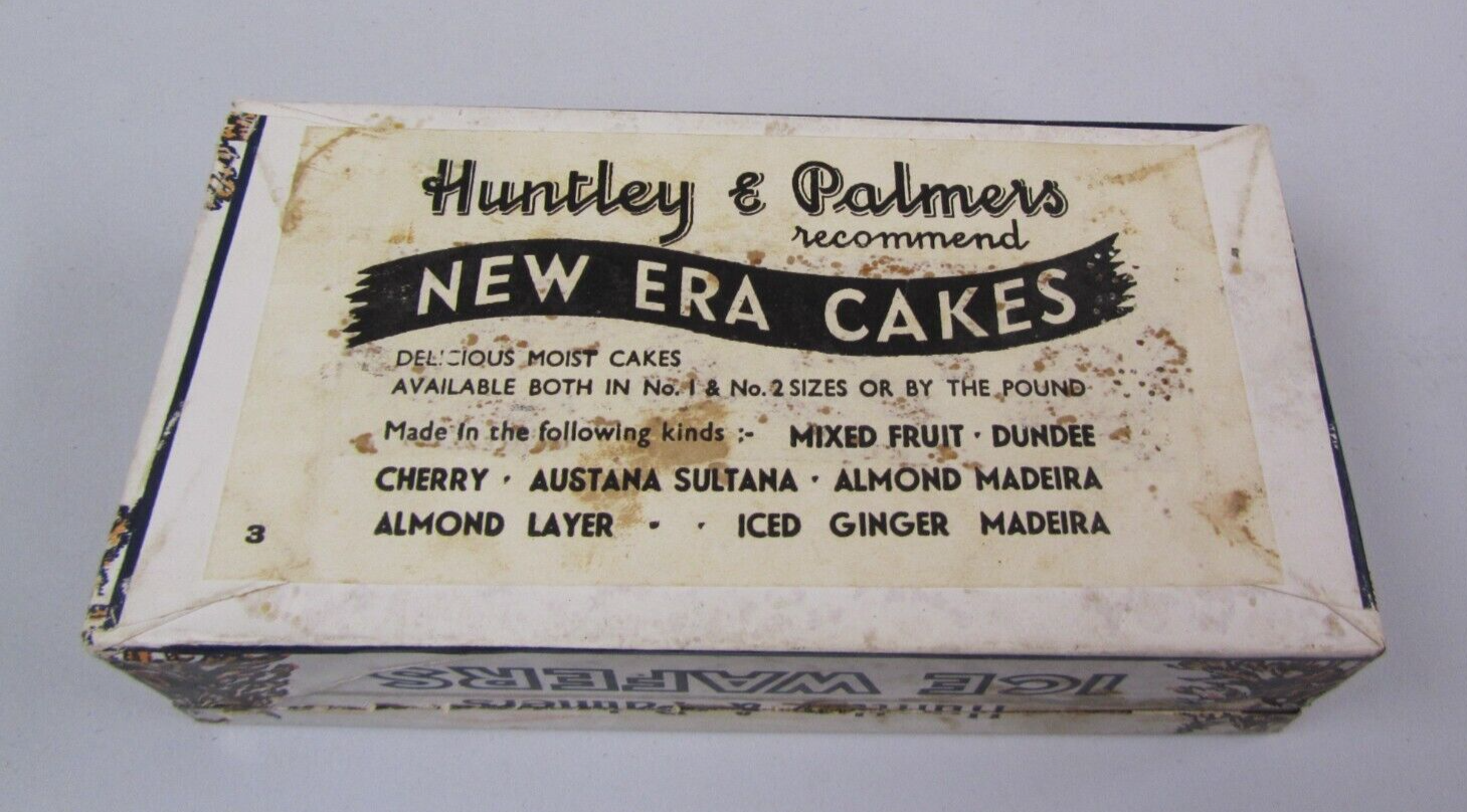 1930's Huntley & Palmers Ice Wafers Biscuit Tin with Skating Scene