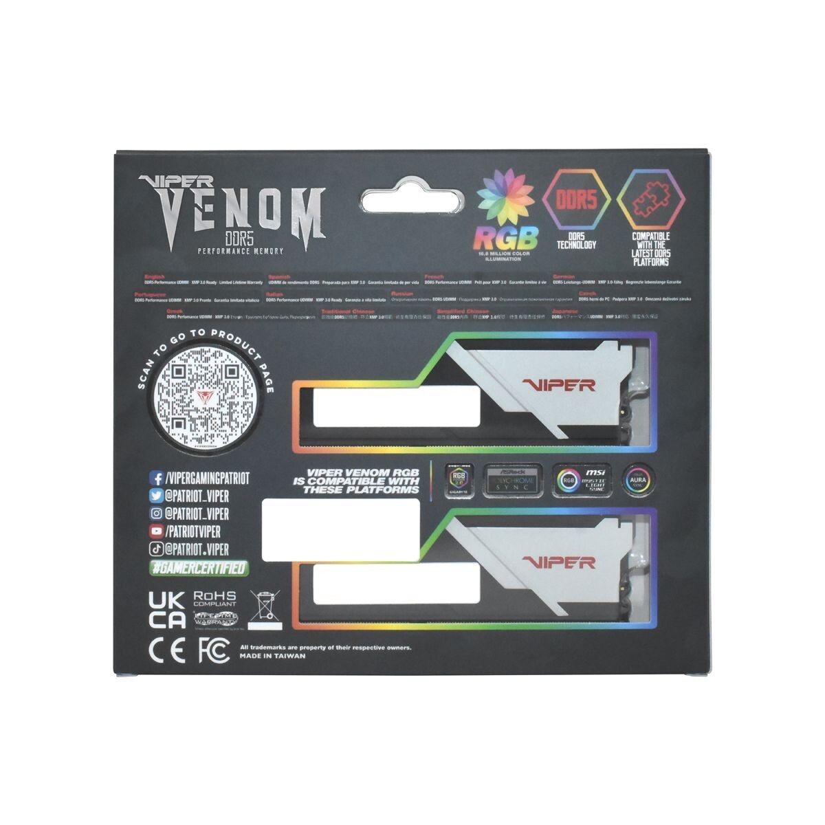 ワキ　Viper Venom 32GB DDR5 7200MHzメモリ Patriot Memory Viper Venom DDR5 RAM 32GB (2X16GB) 7200MHz