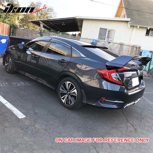 Fits 16-21 Honda Civic Trunk Spoiler Type R ABS Wing Gloss Black & White Orchid - Picture 3 of 6