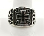 Stainless Steel Fire And Cross Ring - Free Gift Packaging | eBay