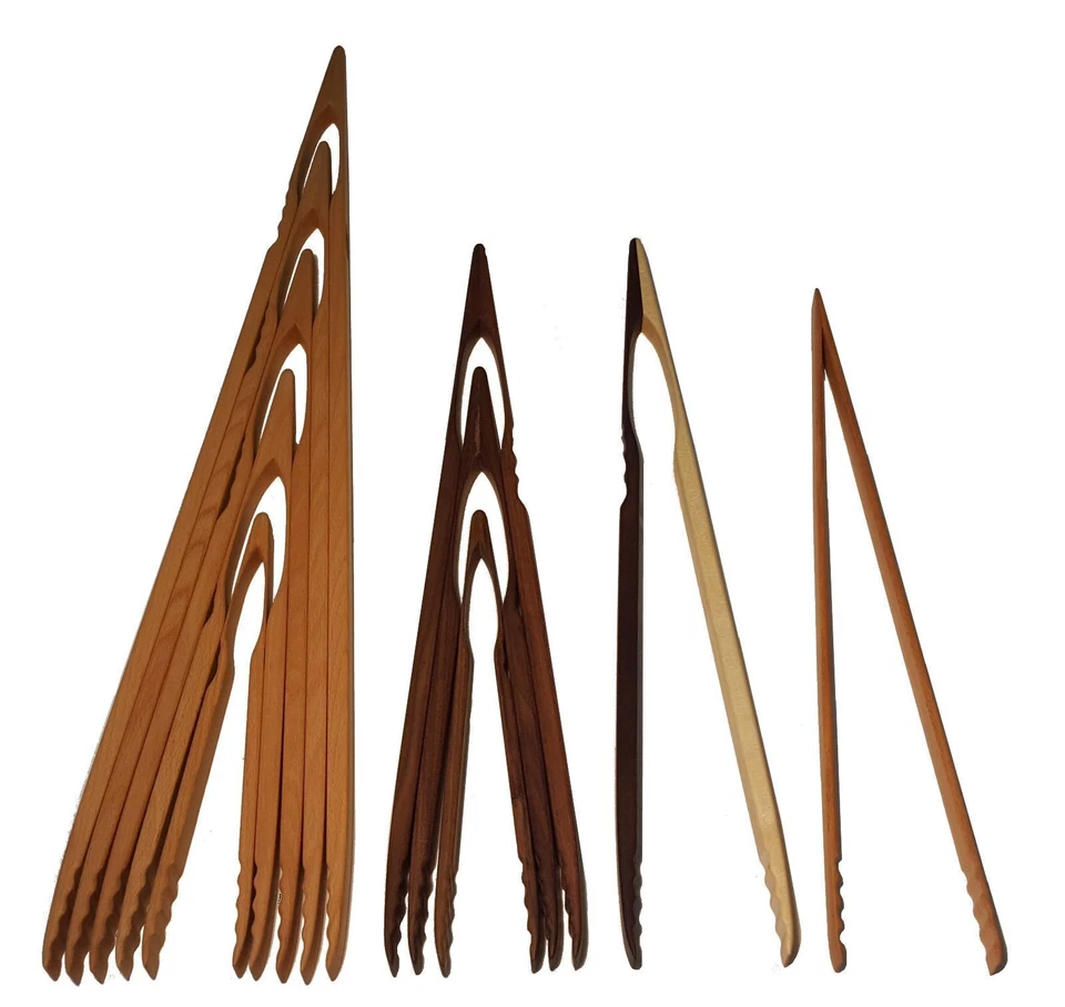 BIEREX Profi Holz Grillzange Buche Grill Zange Holzzange Grillbesteck für alle Größen