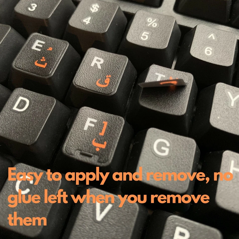2 PCS Arabic keyboard stickers Waterproof Replacement Computer Laptop Orange - Image 2 of 4