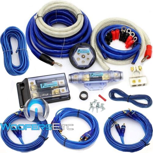 8000W 0 JAUGE 4 AWG 3 RCA 2 VOIES AMPLIFICATEUR COMPLET INSTALLATION FIL AMP KIT - Photo 1 sur 6