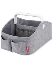 Diaper Caddy Organizer with Touch Sensor Night Light, Nursery Style-Heather Grey